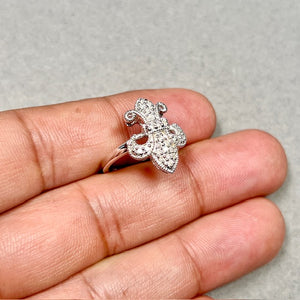 14K White Gold Diamond Wrap Ring | 0.48 Ct Open Statement Band Size 7