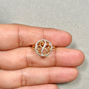 Two Tone Diamond Ring 14K Gold | 0.16–0.21 Ct Diamond Band | White & Yellow Gold Ring | Stackable Diamond Ring Gift Size 7