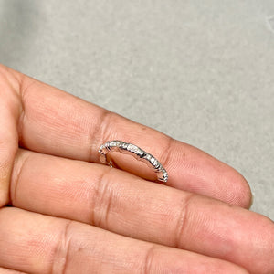 18K White Gold Diamond Band Ring | Minimalist Dainty Stackable Gift Size 6.5