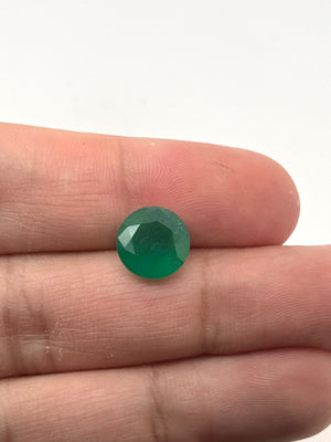3.70 carat natural round emerald 10.5mm green gemstone