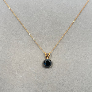 3.00 Ct EGL USA Certified Round Black Diamond Solitaire Pendant in 14K Yellow Gold | 8.20–9.03 mm AAA Quality Natural Diamond Necklace
