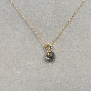 3.00 Ct EGL USA Certified Round Black Diamond Solitaire Pendant in 14K Yellow Gold | 8.20–9.03 mm AAA Quality Natural Diamond Necklace