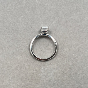 Cubic Zirconia Solitaire Engagement Ring in 14K White Gold – Classic Promise Ring, Dainty Wedding Jewelry, Anniversary Gift for Her Size 5