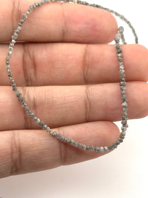 Tumbled Natural Diamond Necklace | 15.7 Ct Diamond Necklace Sterling Silver 17 Inch
