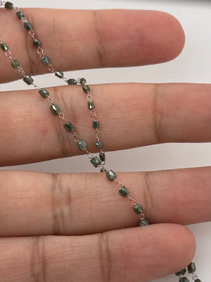 Natural Green Diamond Necklace | 18K White Gold Green Diamond Pendant Fine Jewelry Gift for Her