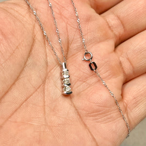 Three Stone Diamond Pendant 18K White Gold | 0.20–0.25 Ct Diamond Necklace | Trilogy Diamond Pendant | Elegant Gift Jewelry