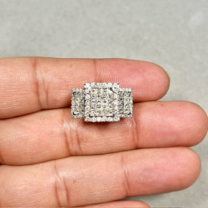 Diamond Wedding Ring | 14K White Gold Multi-Stone Band — Luxury Anniversary Statement
