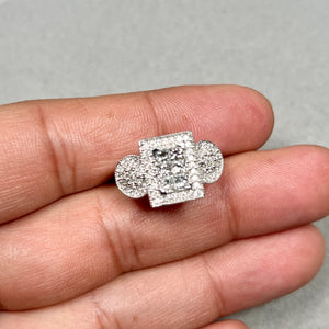 Diamond Ring 14K White Gold | 1.25–1.30 Ct Diamond Ring— Statement Fine Jewelry Ring Size 7.5