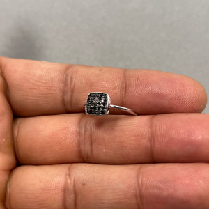 Black Diamond Ring, 0.23 ct, 10K White Gold (Size 6)