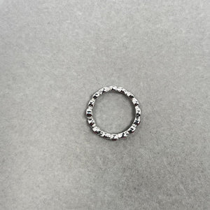 14K White Gold Ruby Ring, Seven Stone Stackable Band, Size 6