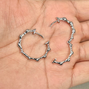 Diamond Hoop Earrings | 14K White Gold Prong Set Hoops — Everyday Elegant Gift for Her