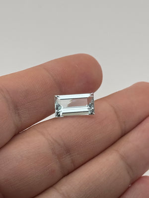 Natural Aquamarine 4.05 Ct Baguette Cut Loose Gemstone | 13.7x8mm Blue Aquamarine | March Birthstone | Baguette Jewelry Stone