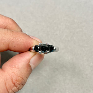 Black White Diamond Ring | 3.42 Carat 14K Gold Statement Ring Size 6.5