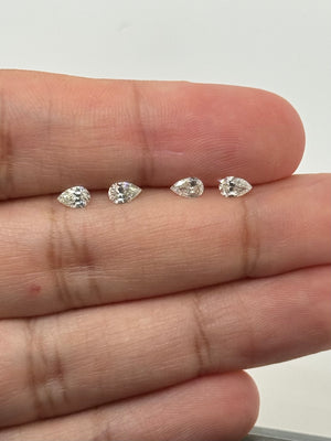 5x3.25mm Pear Shape Natural Diamonds (4 pcs) – IJ Color, SI Clarity, Loose Matching Diamond Parcel