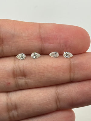 5x3.25mm Pear Shape Natural Diamonds (4 pcs) – IJ Color, SI Clarity, Loose Matching Diamond Parcel