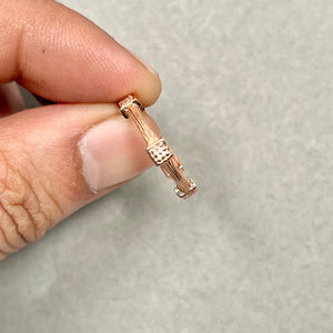 Diamond Wedding Ring | 14K Rose Gold Prong Set Band — Elegant Minimal Bridal Anniversary Gift Ring Size 7