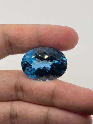 69.45 Ct London Blue Topaz Oval Cut AAA Loose Gemstone 30mm – Large Blue Topaz for Statement Ring, Pendant, Collector Gem