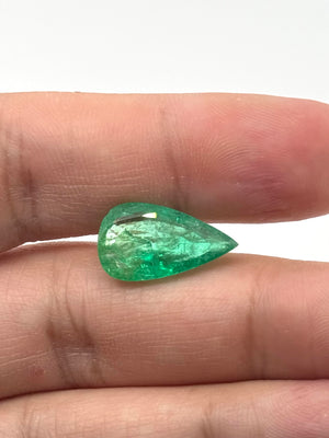 Natural Emerald Pear Cut 6.68 Ct AA Loose Emerald Gemstone 18.70 x 10.60 mm Green Emerald for Ring Pendant or Collector