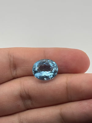 Natural Aquamarine Oval Cut 10.31 Ct AAA Loose Gemstone 15.10 x 13.00 mm Blue Aquamarine for Statement Ring Pendant or Collector