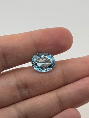 Natural Aquamarine Oval Cut 8.73 Ct AAA Loose Gemstone 14.40 x 12.00 mm Blue Aquamarine for Ring, Pendant or Collector