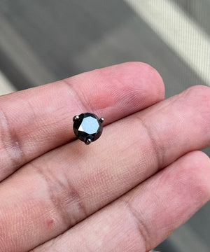 2.00 Ct Black Diamond Men's Stud Earrings 6.2-8.6mm AA EGL USA Certified 14K Blackened White Gold Luxury Jewelry