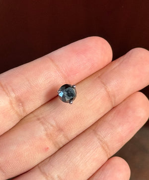 2.00 Ct Black Diamond Men's Stud Earrings 6.2-8.6mm AA EGL USA Certified 14K Blackened White Gold Luxury Jewelry