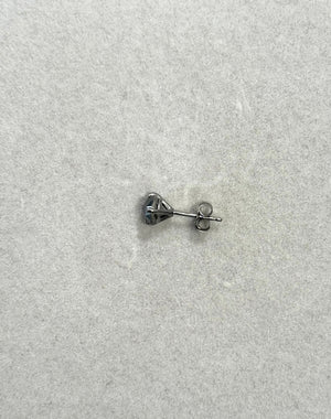3/4 Ct Black Diamond Men's Stud Earrings 5.4-6mm AA Round Rose Cut 14K Blackened White Gold