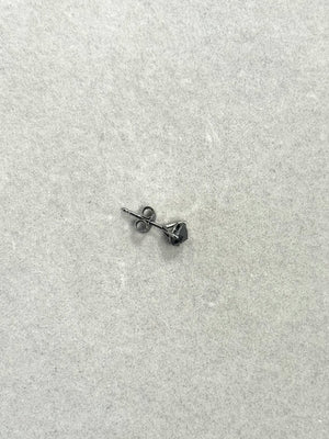 1/2 Ct Black Diamond Men's Stud Earrings 5.4-5.5mm AAA Round Rose Cut 14K Blackened White Gold