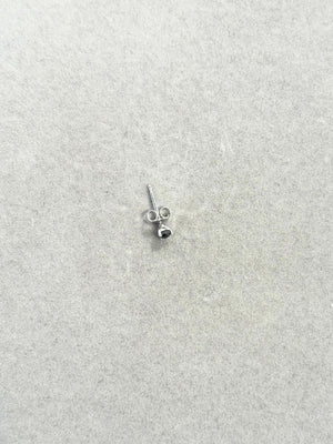 1/9 Ct Black Diamond Men's Stud Earrings 2.5-3mm AAA Round Rose Cut 14K Blackened White Gold
