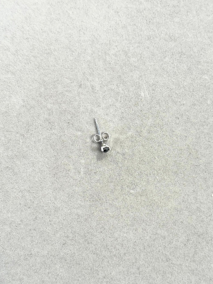 1/9 Ct Black Diamond Men's Stud Earrings 2.5-3mm AAA Round Rose Cut 14K Blackened White Gold