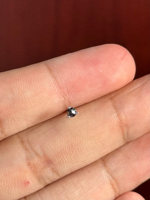 1/9 Ct Black Diamond Men's Stud Earrings 2.5-3mm AAA Round Rose Cut 14K Blackened White Gold