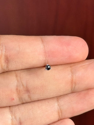 1/9 Ct Black Diamond Men's Stud Earrings 2.5-3mm AAA Round Rose Cut 14K Blackened White Gold
