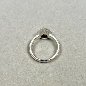 Peridot Diamond Ring | 14K White Gold Pear Cut — 0.76 Ct Green Gemstone Halo Ring Size 7
