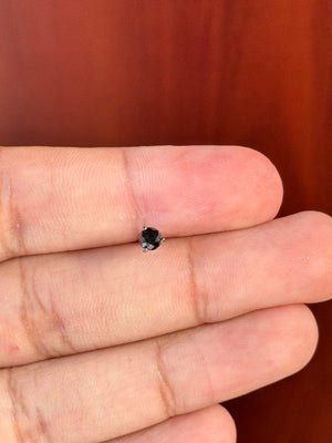 3/8 Ct Black Diamond Men's Stud Earrings 3.5-4mm AAA Round 14K Blackened White Gold