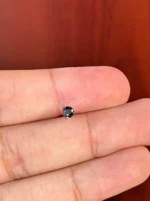 3/8 Ct Black Diamond Men's Stud Earrings 3.5-4mm AAA Round 14K Blackened White Gold
