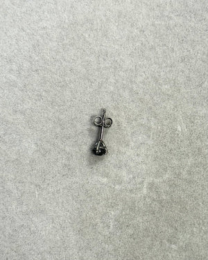 3/8 Ct Black Diamond Men's Stud Earrings 3.5-4mm AAA Round 14K Blackened White Gold
