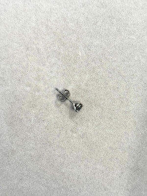 1/4 Ct Black Diamond Men's Stud Earrings 3.7-3.9mm AAA Round 14K Blackened White Gold