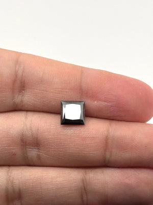 GIA certified fancy black diamond princess cut loose gemstone