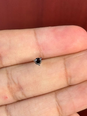 1/4 Ct Black Diamond Men's Stud Earrings 3.7-3.9mm AAA Round 14K Blackened White Gold