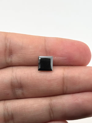 GIA certified fancy black diamond princess cut 2.94 ct loose gemstone