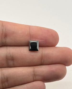 GIA certified fancy black diamond princess cut 3.57 ct loose gemstone