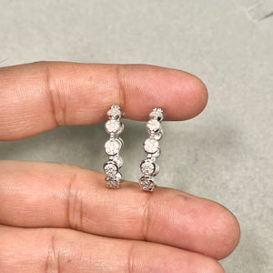Diamond Hoop Earrings | 14K White Gold Prong Set — Everyday Sparkle Gift for Her