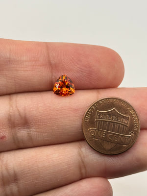 Lab Grown Orange Sapphire Trillion Cut AAA Quality Available in 7mm