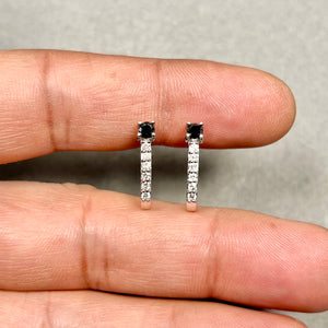 Black & White Diamond Earrings | 14K White Gold — 0.54 Ct Contrast Studs