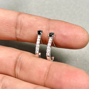 Black & White Diamond Earrings | 14K White Gold — 0.54 Ct Contrast Studs