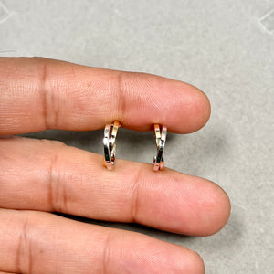 Two Tone Gold Hoop Earrings | 14K Yellow & White Gold Hoops — Classic Everyday Jewelry
