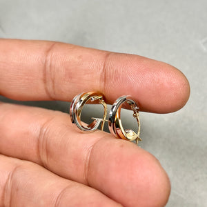 Two Tone Gold Hoop Earrings | 14K Yellow & White Gold Hoops — Classic Everyday Jewelry