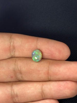 Natural Black Opal Oval 2.78 Ct AAA Loose Gemstone | 9.9x8.2mm Fire Opal | Opal for Ring Pendant Jewelry Gift