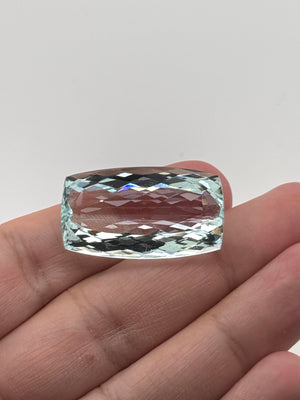 Natural Aquamarine Cushion Cut 49.06 Ct AAA Loose Gemstone | Large Blue Aquamarine 32x18mm | Statement Ring Pendant Gift
