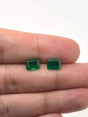 natural emerald pair emerald cut 2.97 carat loose gemstones